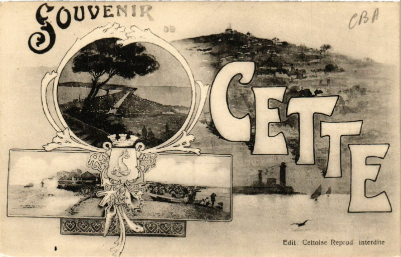 Carte postale ancienne Souvenir de Cette