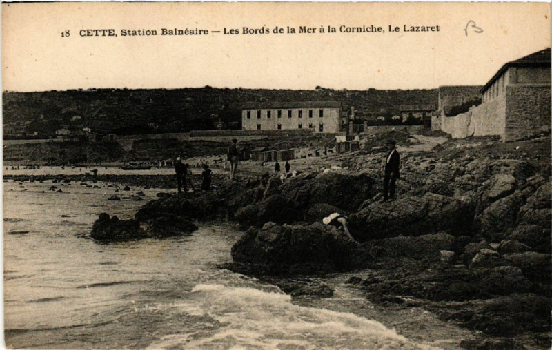Carte postale ancienne Cette, Station Balnéaire - Les Bords de la Mer á la Corniche...