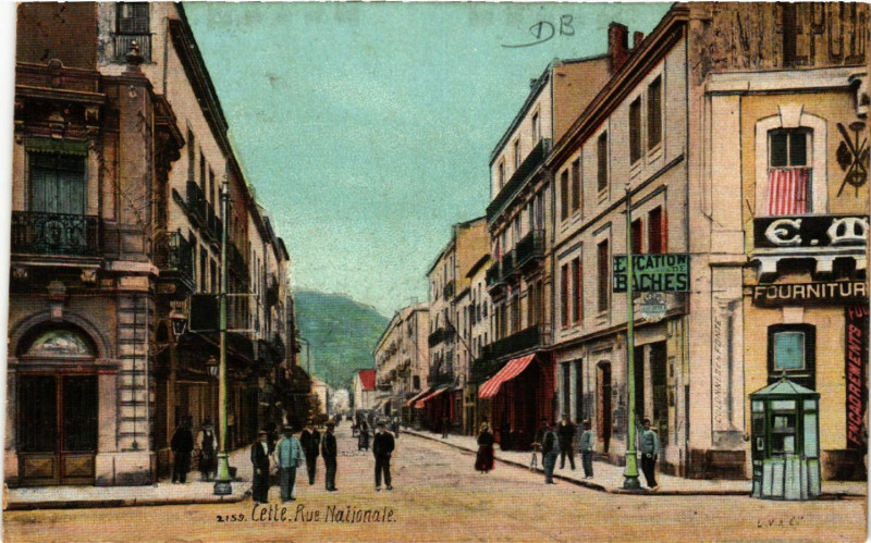 Carte postale ancienne Cette - Rue Nationale