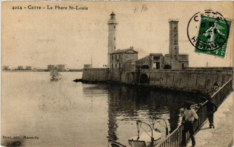Carte postale ancienne Cette - Le Phare Saint-Lous