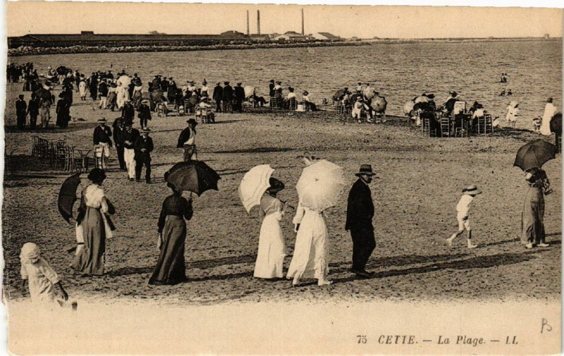 Carte postale ancienne Cette - La Plage