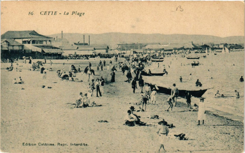 Carte postale ancienne Cette - La Plage