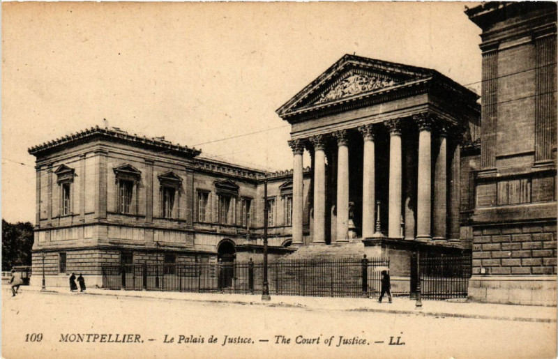 Carte postale ancienne Montpellier - Le Palais de Justice - The Court of Justice à Montpellier