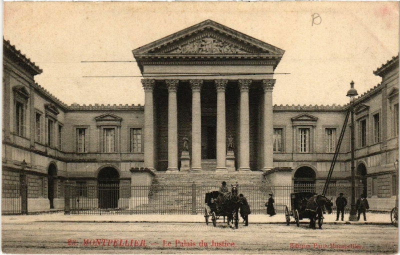 Carte postale ancienne Montpellier - Le Palais de Justice à Montpellier