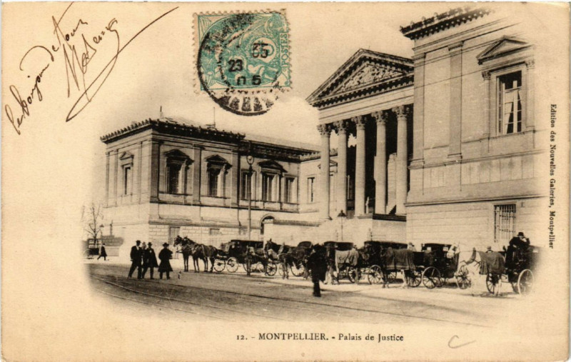 Carte postale ancienne Montpellier - Palais de Justice à Montpellier
