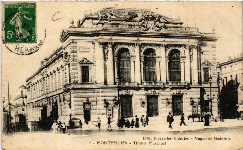 Carte postale ancienne Montpellier - Théátre Municipal à Montpellier