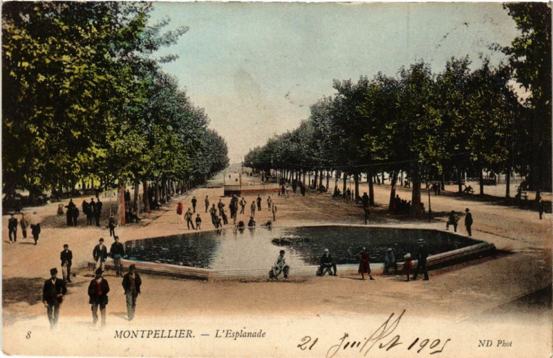 Carte postale ancienne Montpellier - L'Esplanade à Montpellier