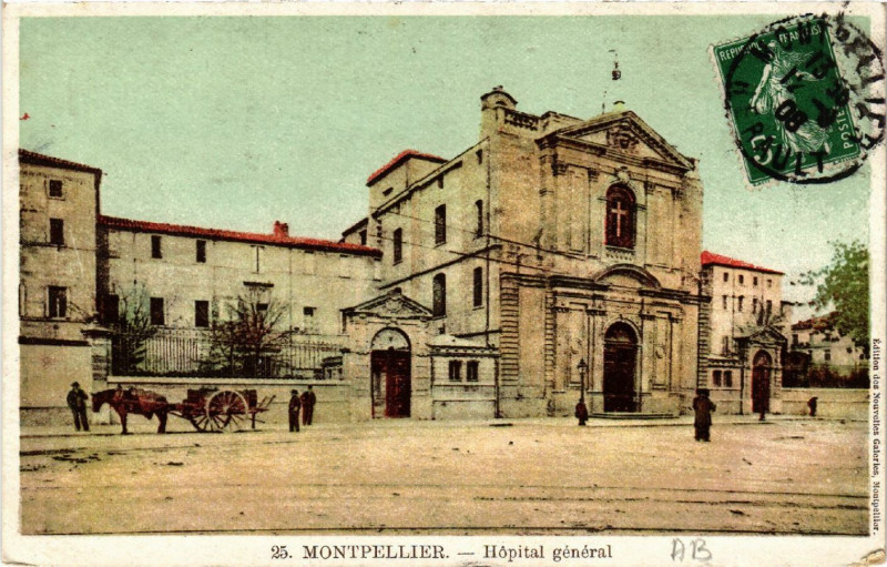 Carte postale ancienne Montpellier - Hopital général à Montpellier