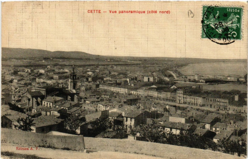 Carte postale ancienne Cette - Vue panoramique (cote nord)