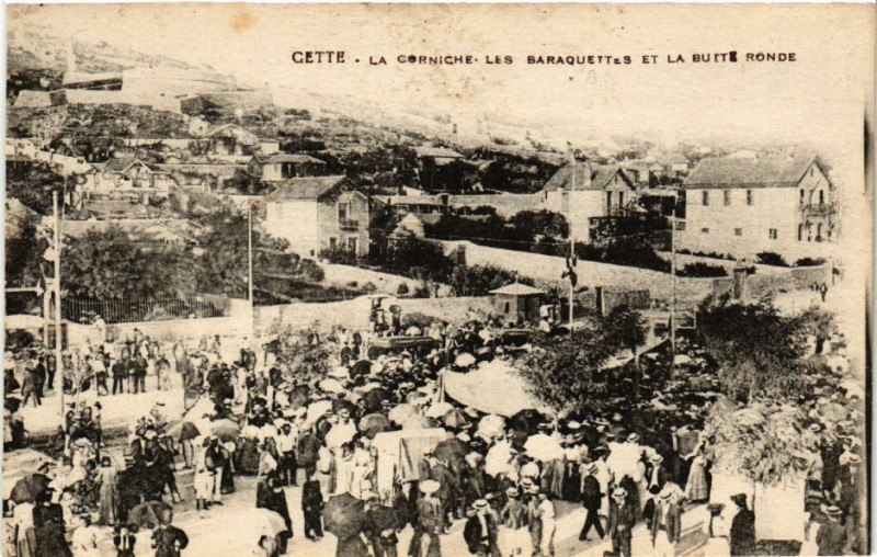 Carte postale ancienne Cette - La Corniche-Les Baraquettes et la Butte Ronde