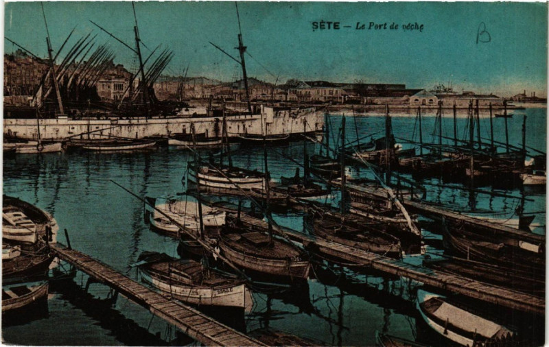 Carte postale ancienne Séte - Le Port de péche à Sète