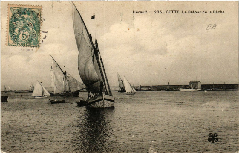 Carte postale ancienne Hérault - Cette, Le Retour de la Péche