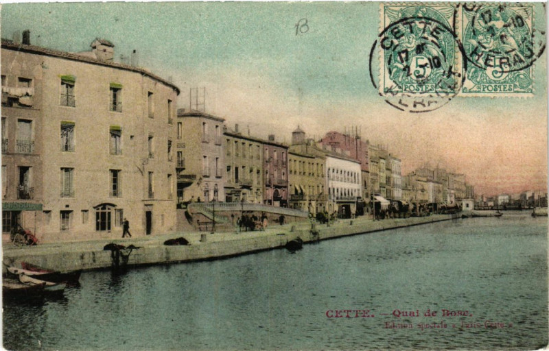 Carte postale ancienne Cette - Quai de Bosc