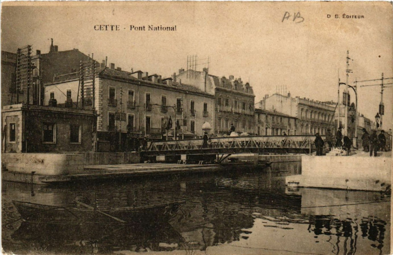 Carte postale ancienne Cette - Pont National