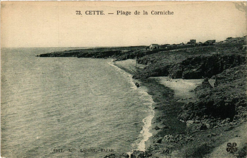 Carte postale ancienne Cette - Plage de la Corniche