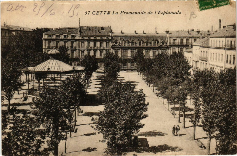 Carte postale ancienne Cette - La Promenade de l'Esplanade