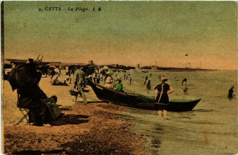 Carte postale ancienne Cette - La Plage