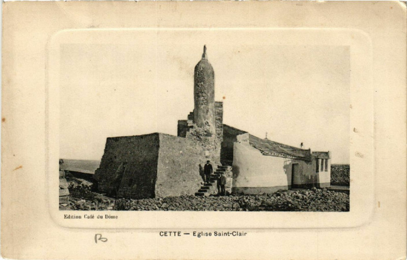 Carte postale ancienne Cette - Eglise Saint-Clair