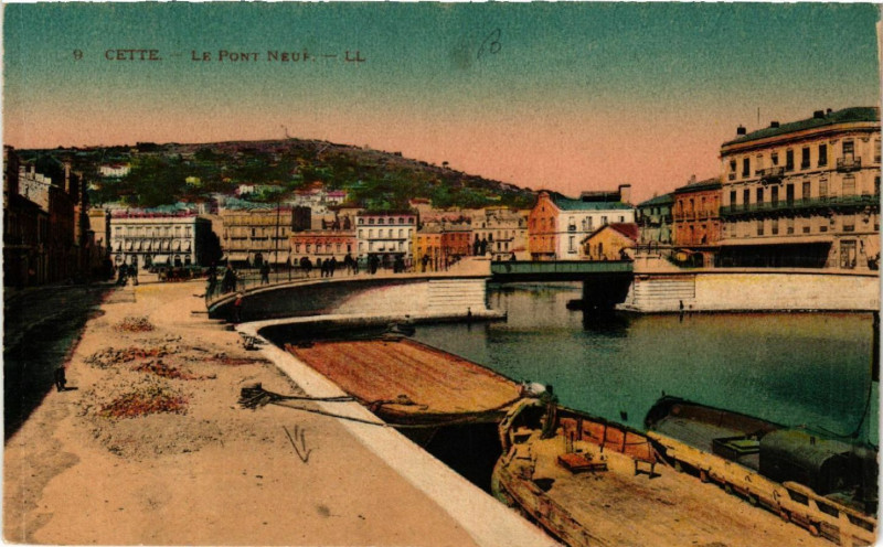 Carte postale ancienne Cette - Le Pont Neuf