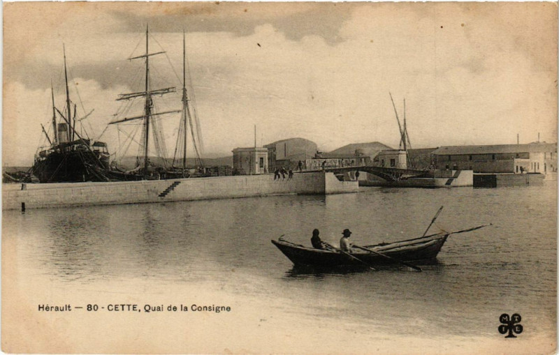 Carte postale ancienne Hérault - Cette- Quai de la Consigne