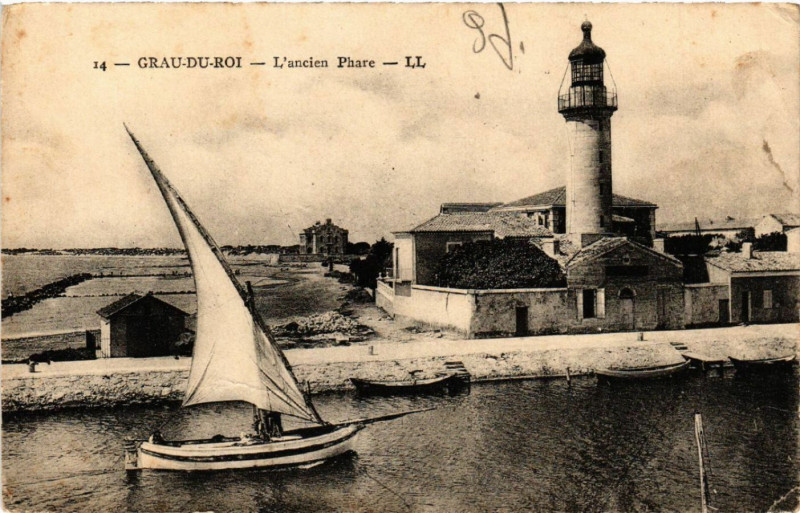 Carte postale ancienne Grau-du-Roi - L'ancien Phare