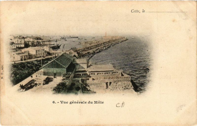 Carte postale ancienne Cette,le ....- Vue générale du Mole