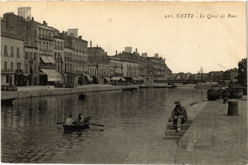 Carte postale ancienne Cette - Le Quai de Bosc