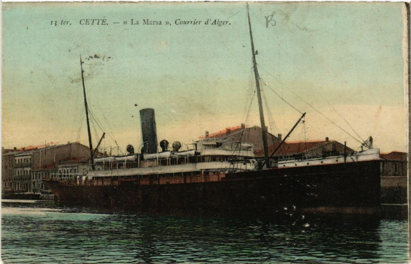 Carte postale ancienne Cette -  La Marsa  , Courrier d'Alger