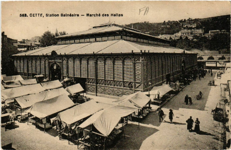 Carte postale ancienne Cette , Station Balnéaire - Marché des Halles