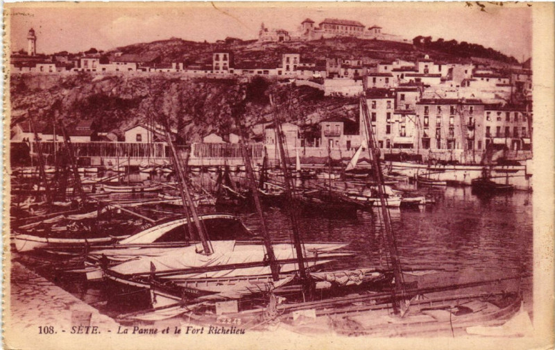 Carte postale ancienne Séte - La Panne et le Fort Richelieu à Sète