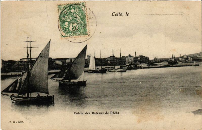 Carte postale ancienne Cette, le .... - Entrée des Bateaux de Péche