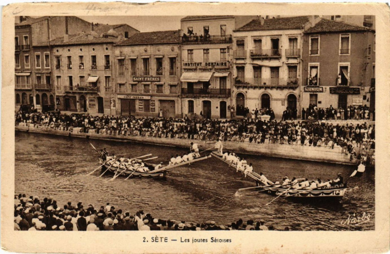 Carte postale ancienne Séte - Les joutes Sétoises à Sète