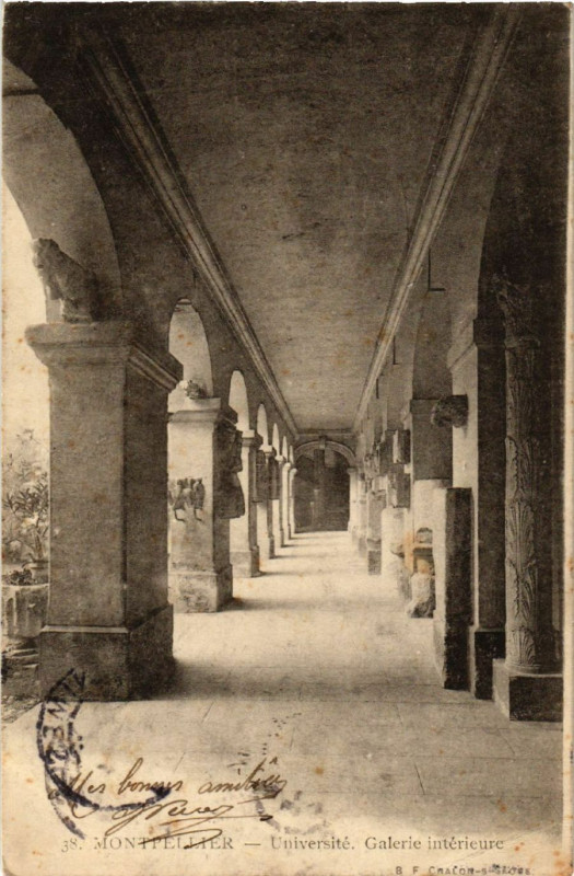 Carte postale ancienne Montpellier - Université Galerie intérieure à Montpellier