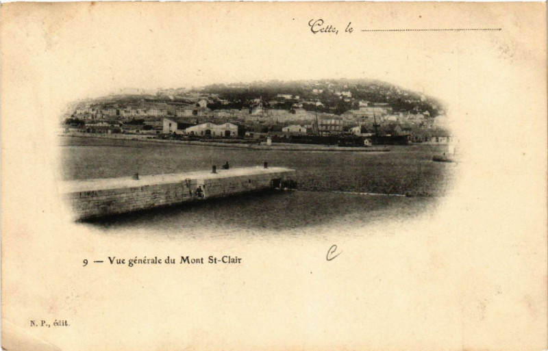 Carte postale ancienne Cette, le .... - Vue générale du Mont Saint-Clair