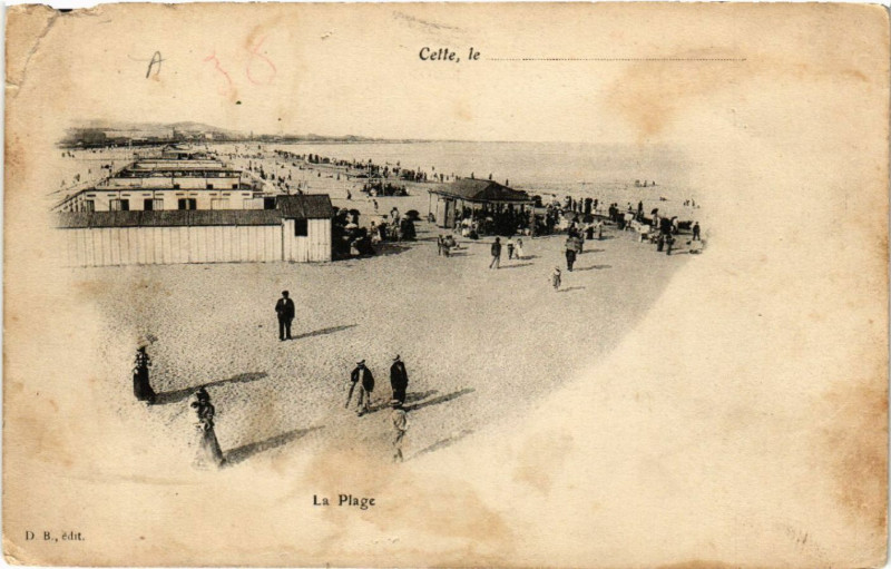 Carte postale ancienne Cette, le .... - La Plage
