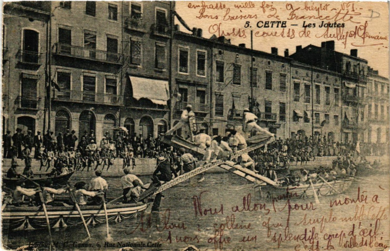 Carte postale ancienne Cette - Les Joutes