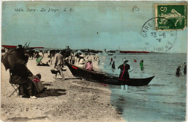 Carte postale ancienne Cette - La Plage