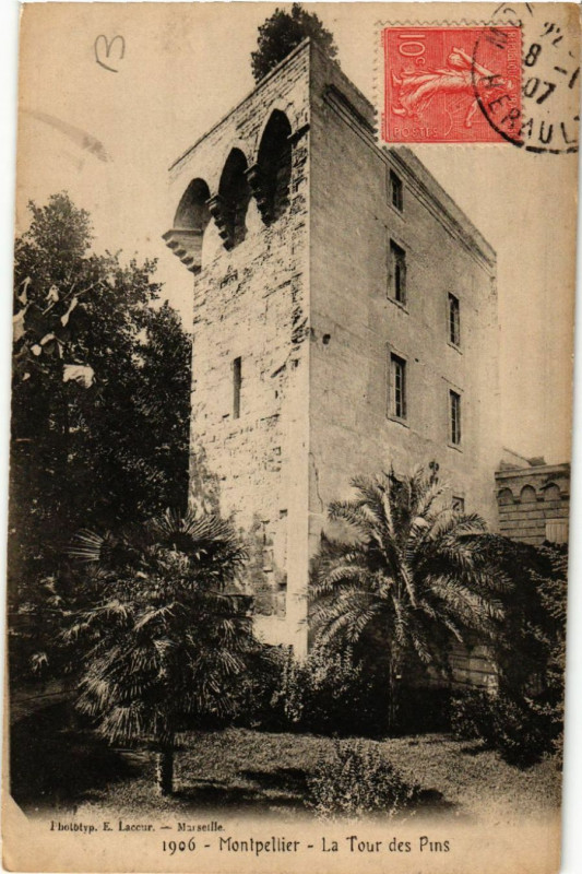 Carte postale ancienne Montpellier - La Tour des Pins à Montpellier