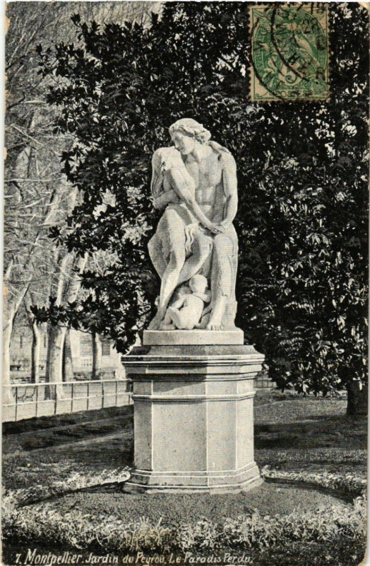 Carte postale ancienne Montpellier - Jardin de Peyrou. Le Paradis Perdo à Montpellier