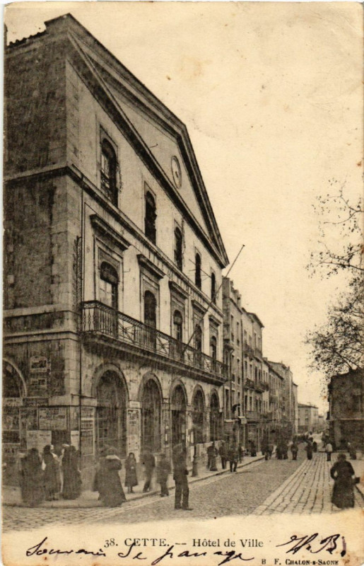 Carte postale ancienne Cette -  Hotel de Ville