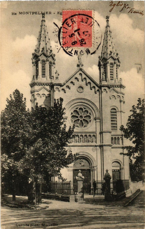 Carte postale ancienne Montpellier- Eglise à Montpellier