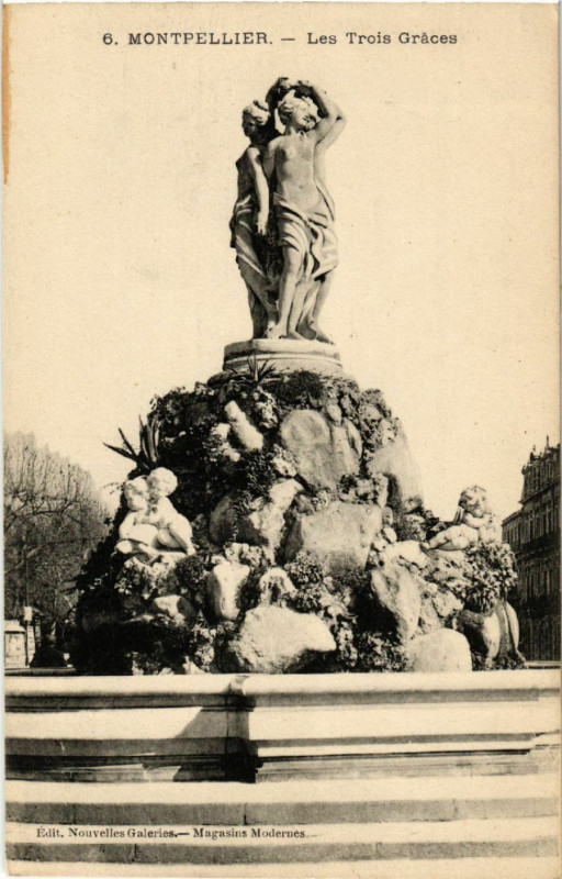 Carte postale ancienne Montpellier - Les Trois Gráces à Montpellier