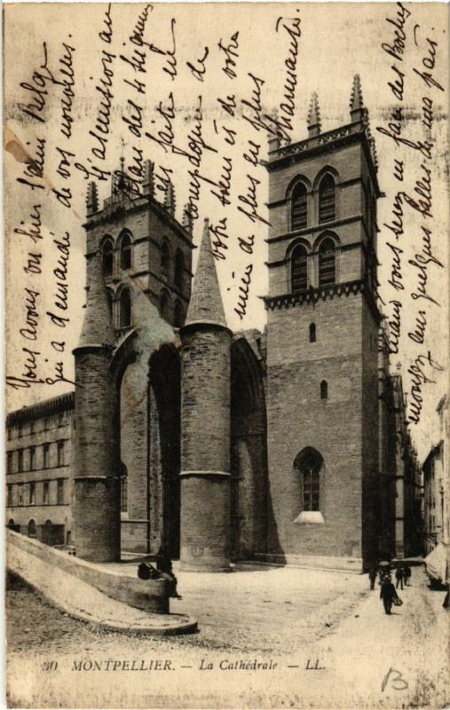 Carte postale ancienne Montpellier - La Cathédrale à Montpellier