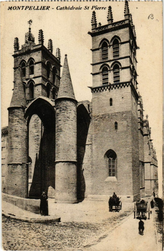 Carte postale ancienne Montpellier - Cathédrale Saint-Pierre à Montpellier