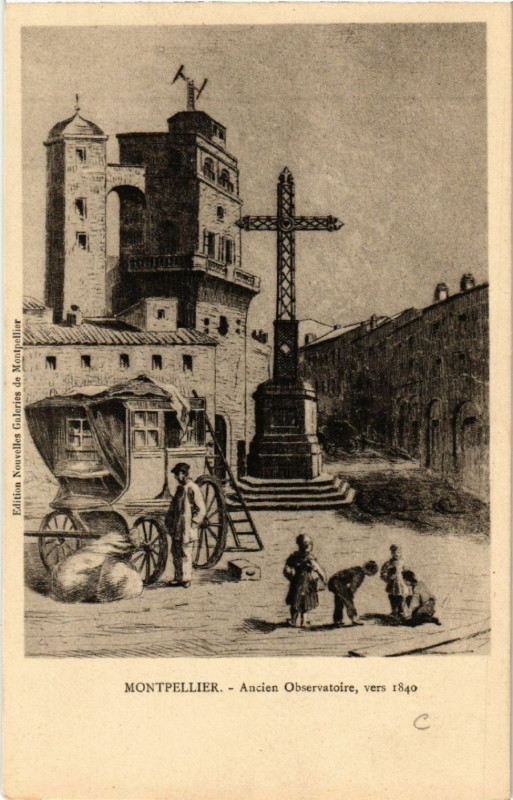Carte postale ancienne Montpellier - Ancien Boservatoire, vers 1840 à Montpellier