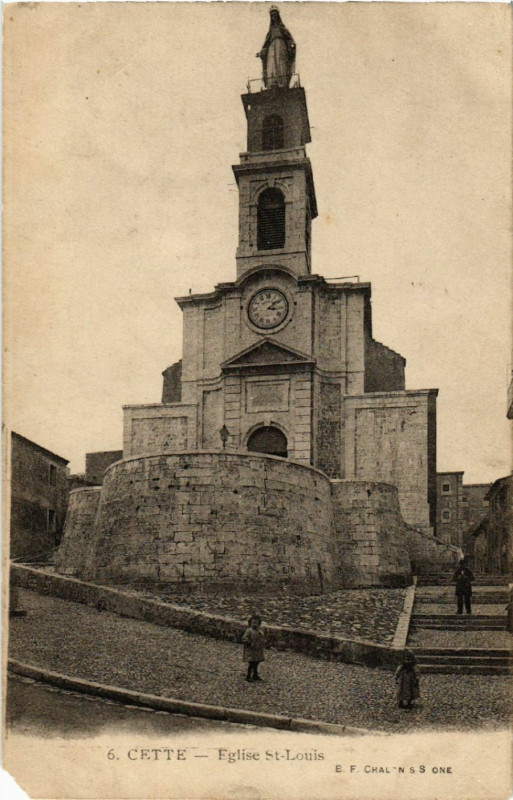 Carte postale ancienne Cette - Eglise Saint-Louis