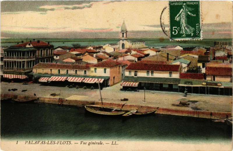 Carte postale ancienne Palavas -les-Flots - Vue générale à Palavas-les-Flots