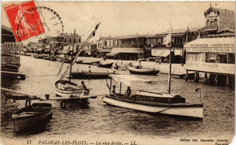Carte postale ancienne Palavas -les-Flots - La rive droite à Palavas-les-Flots