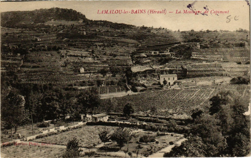 Carte postale ancienne Lamalou-les-Bains (Hérault) - La Montagne de Capimont à Lamalou-les-Bains