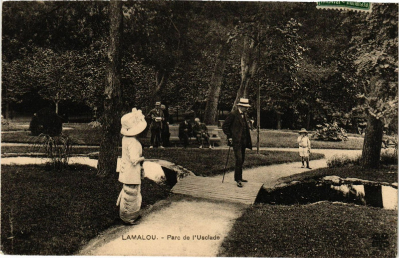 Carte postale ancienne Lamalou - Parc du l'Usclade